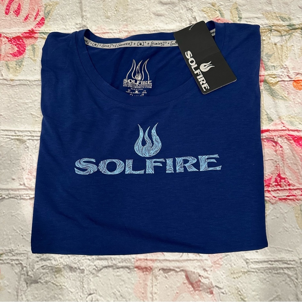 Solfire Women L Original Logo‎ Navy T- Shirt